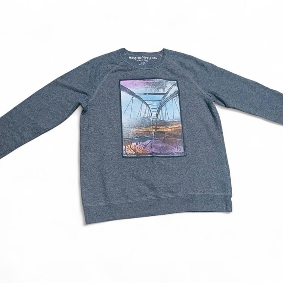 Mossimo Supply Co. Men's Gray Graphic Crewneck Sweater - Picture 5 of 11